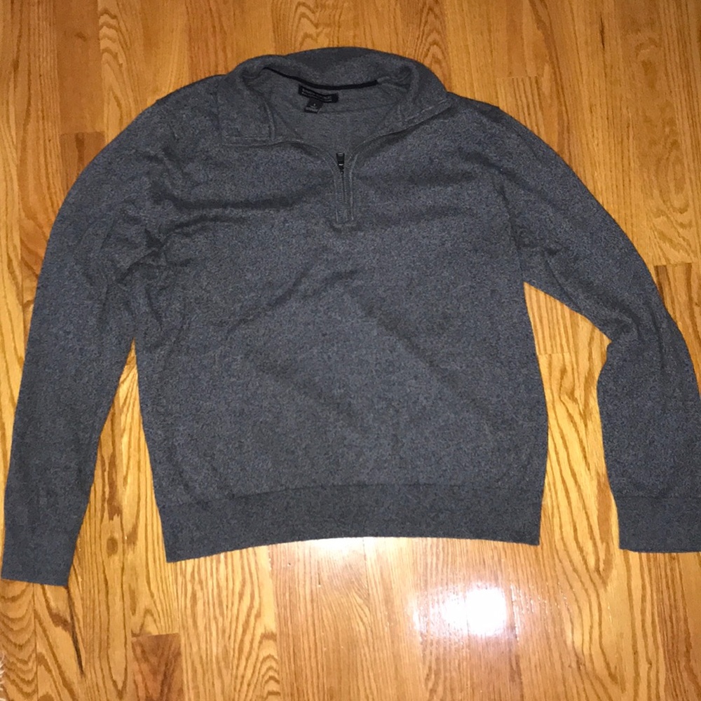 Banana republic gray cashmere quarter zip sweater